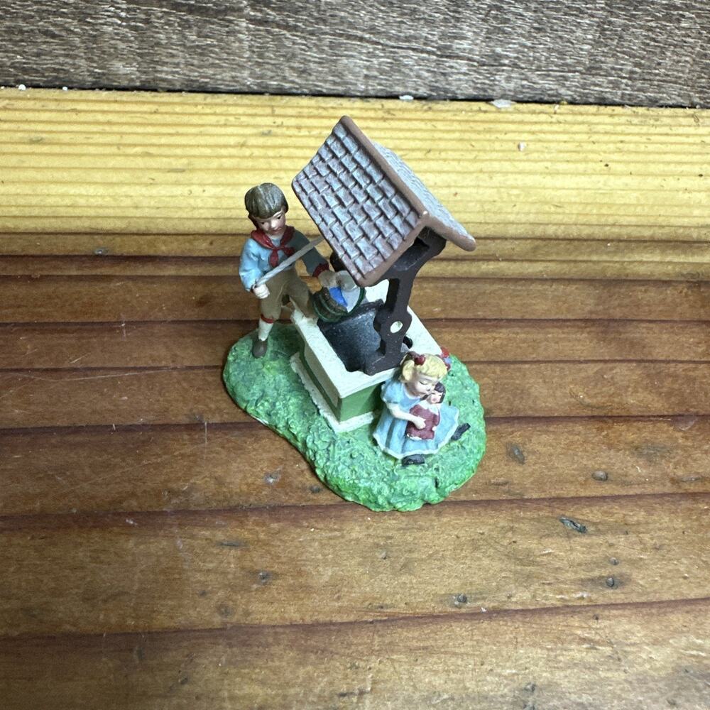 Dept 56 Seasons Bay I'm Wishing Kids At Wishing Well Figurine #53309